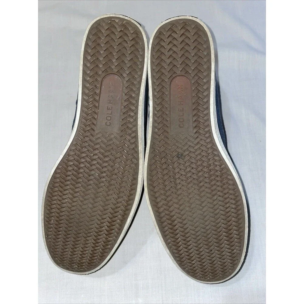Cole Haan Pinch Men’s Fabric Penny Loafers Size 10 M Blue Brown Boating Walking